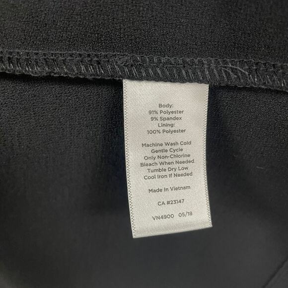 NWT Talbots Ruffle Split Neck Black Knee Length Stretch Dress Womens Medium - Picture 5 of 6